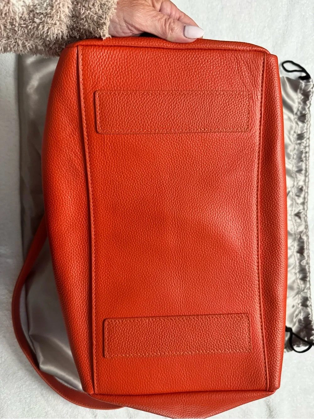 Beck: Hayes - Marie Orange leather bag with velvet interior